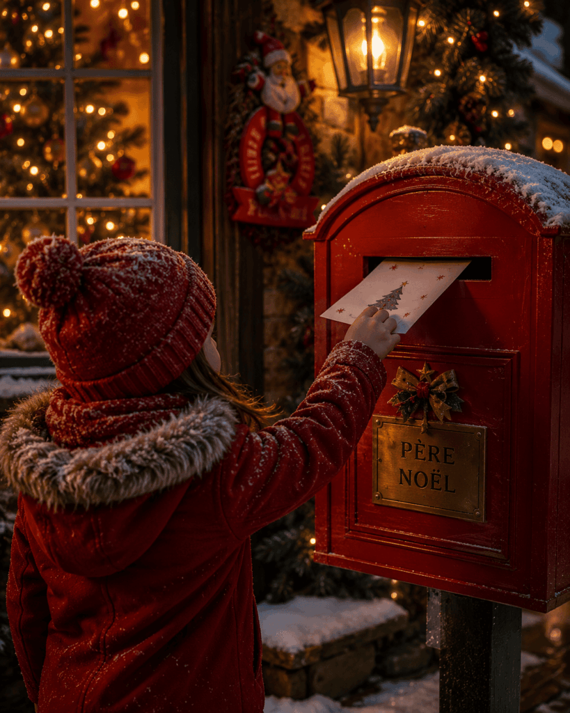 Enfant déposant sa lettre au Père Noël dans une boîte aux lettres rouge (1).png