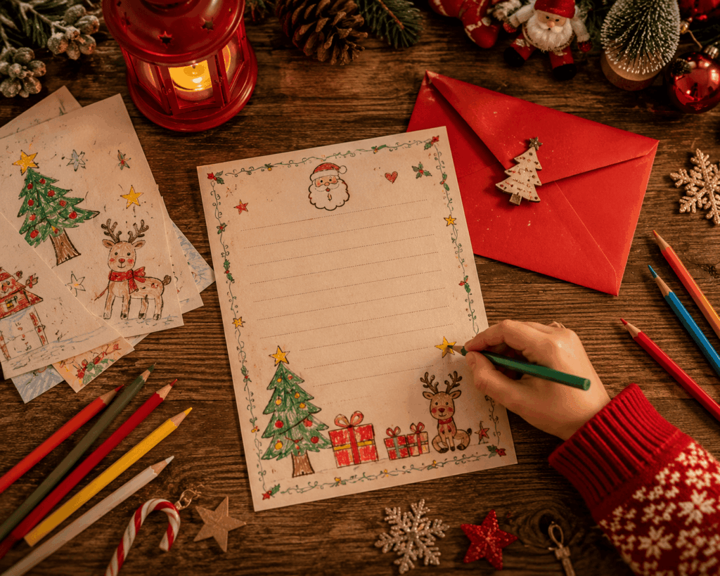 Lettre au Père Noël décorée avec dessins et crayons de couleur (1).png