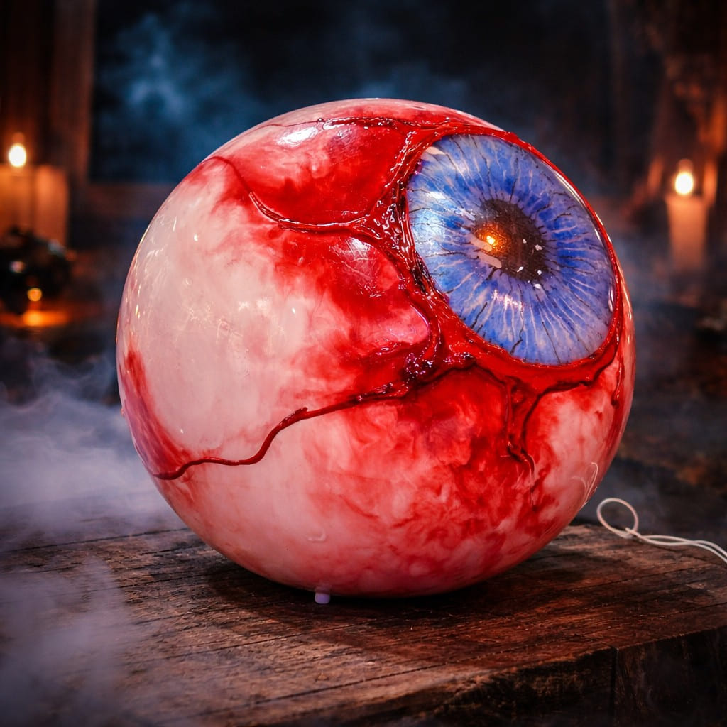 Automate Halloween « Œil Ensanglanté Animé » – Lumière, Sons et Mouvement Effrayants