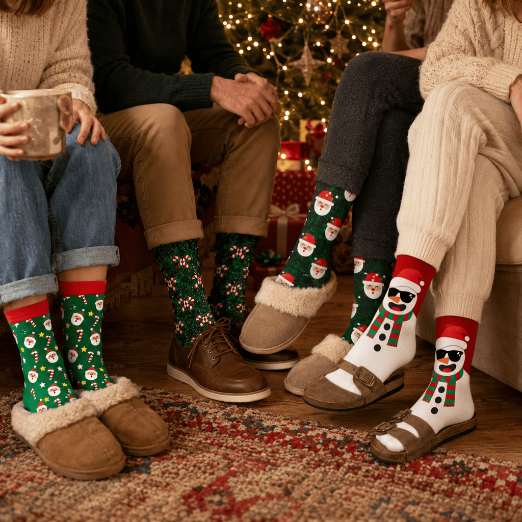 Les chaussettes fantaisie trouvent facilement leur place dans un Secret Santa au bureau.