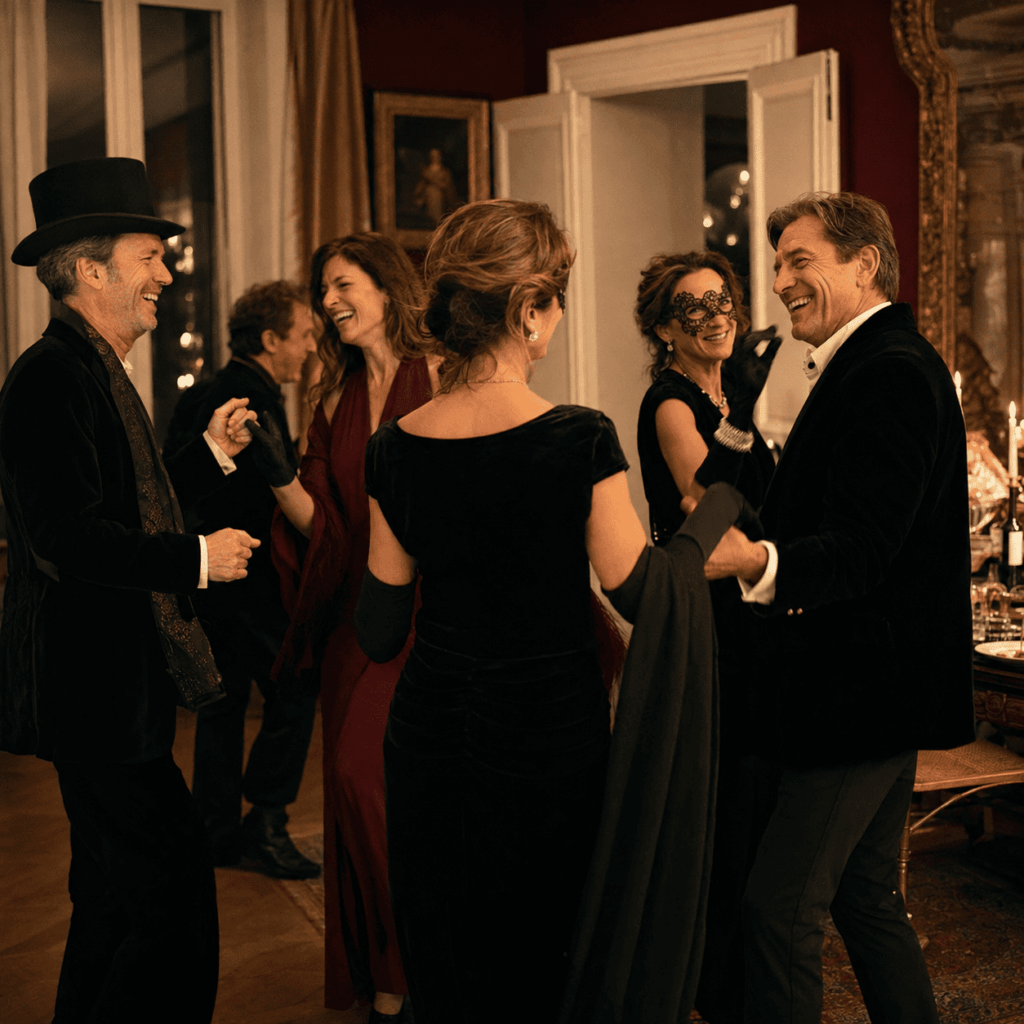 Après le compte à rebours, la soirée continue sur la piste avec quelques danses élégantes et une ambiance légère.